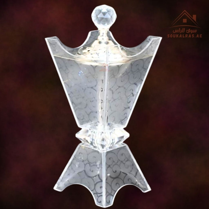 Luxury Crystal Bakhoor Burner | Gold & Silver | Elegant Acrylic Oud & Incense Holder | Premium Arabic Home Décor - Souk Al Ras
