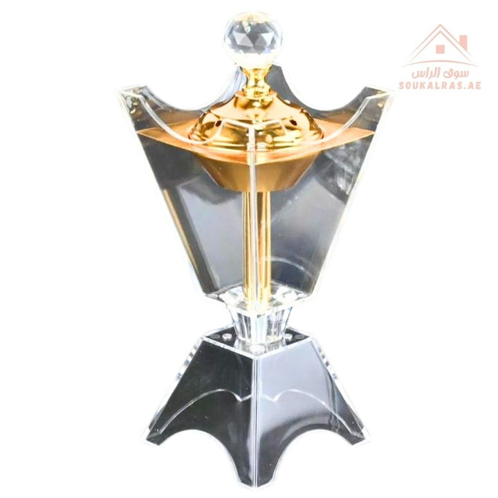 Luxury Crystal Bakhoor Burner | Gold & Silver | Elegant Acrylic Oud & Incense Holder | Premium Home & Majlis Décor - Souk Al Ras