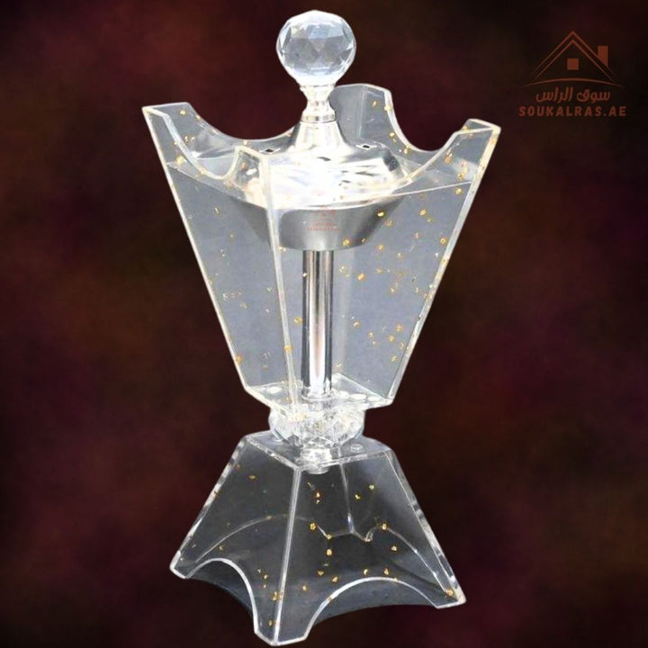 Luxury Crystal Bakhoor Burner | Gold & Silver | Premium Acrylic Oud Burner | Elegant Arabic Home Décor - Souk Al Ras