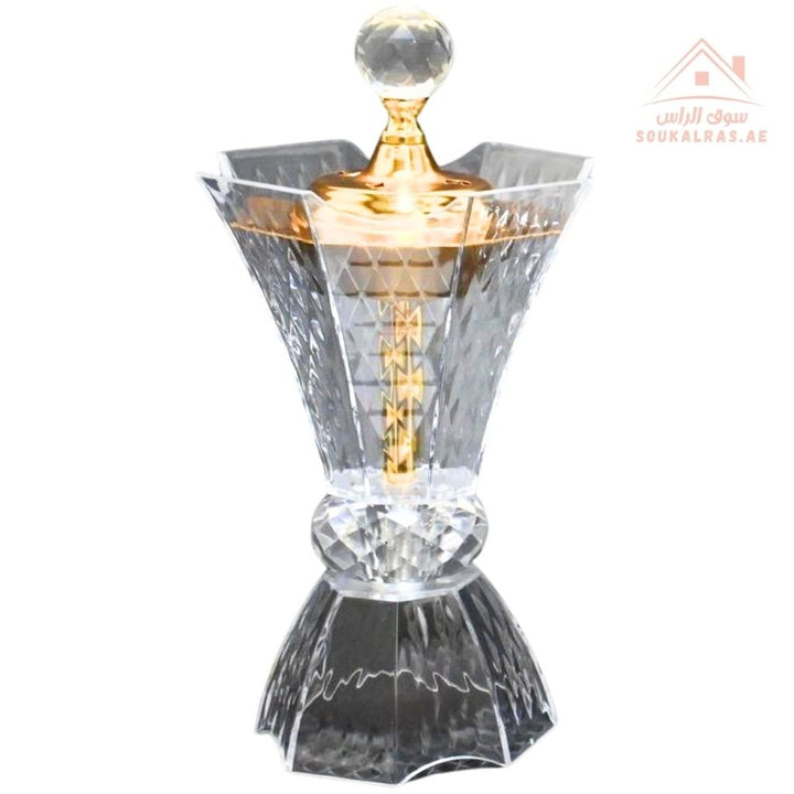 Luxury Crystal Bakhoor Burner | Gold & Silver | Premium Acrylic Oud Burner | Elegant Home & Majlis Décor - Souk Al Ras