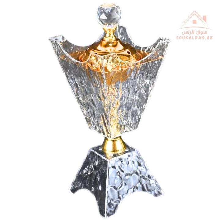 Luxury Crystal Bakhoor Burner | Gold & Silver | Premium Acrylic Oud Burner | Elegant Home & Majlis Décor - Souk Al Ras