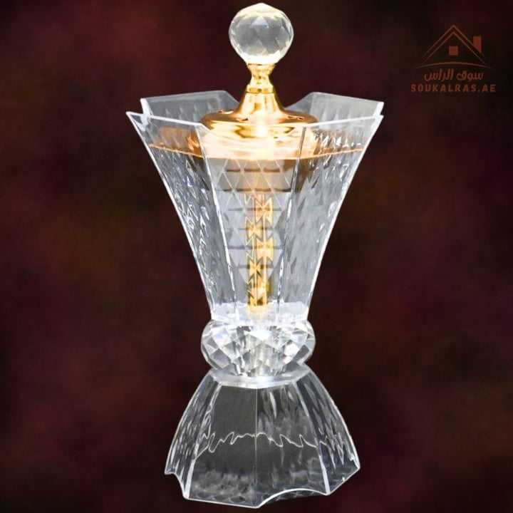 Luxury Crystal Bakhoor Burner | Gold & Silver | Premium Acrylic Oud Burner | Elegant Home & Majlis Décor - Souk Al Ras