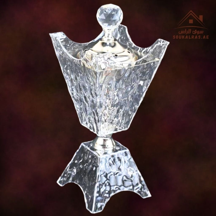 Luxury Crystal Bakhoor Burner | Gold & Silver | Premium Acrylic Oud Burner | Elegant Home & Majlis Décor - Souk Al Ras