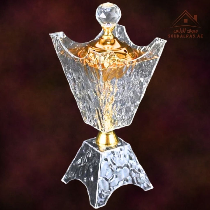 Luxury Crystal Bakhoor Burner | Gold & Silver | Premium Acrylic Oud Burner | Elegant Home & Majlis Décor - Souk Al Ras