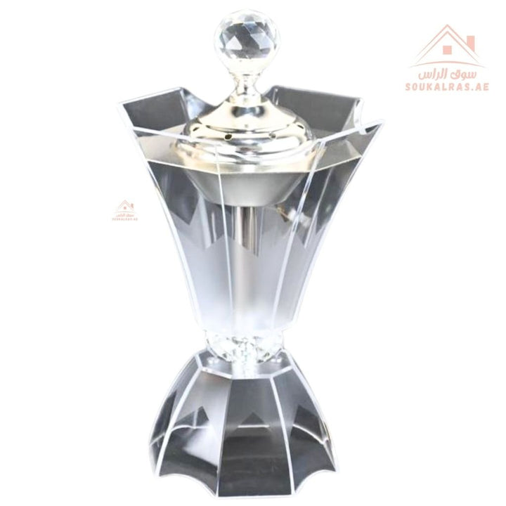 Luxury Crystal Bukhoor Burner| Elegant Acrylic Incense Holder | Available in Gold & Silver | Perfect Design for Home, Majlis & Gifting - Souk Al Ras