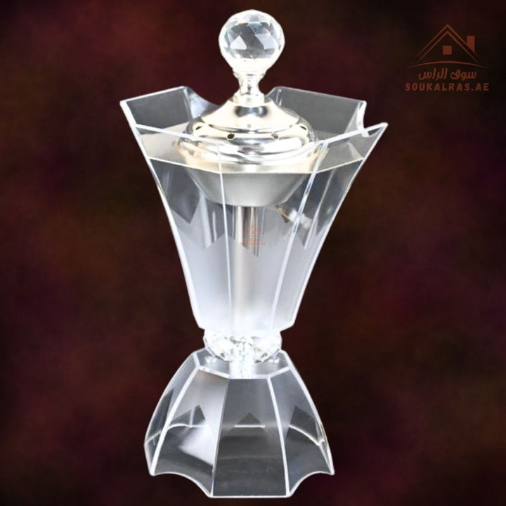 Luxury Crystal Bukhoor Burner| Elegant Acrylic Incense Holder | Available in Gold & Silver | Perfect Design for Home, Majlis & Gifting - Souk Al Ras