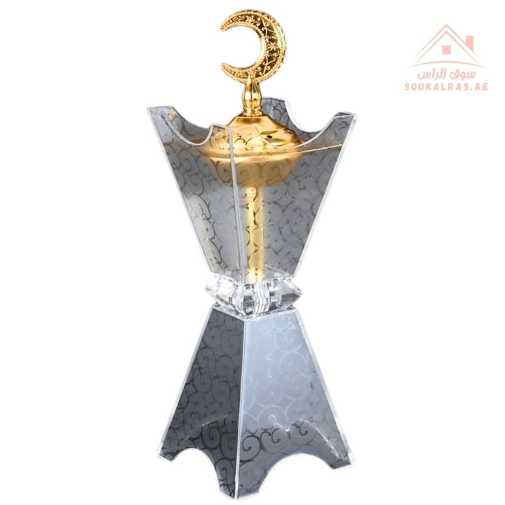 Luxury Crystal Bukhoor Burner with Crescent Top| Available in Gold & Silver | Elegant Arabic Design for Home, Majlis & Gifting (Copy) (Copy) - Souk Al Ras