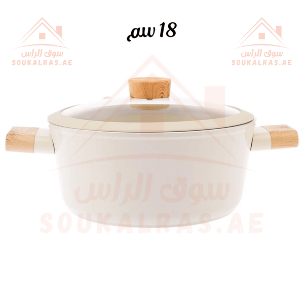 Luxury Crystal Pot 18cm | Elegant Cookware with Wooden Handle | Durable and Stylish | Made in Türkiye - Souk Al Ras