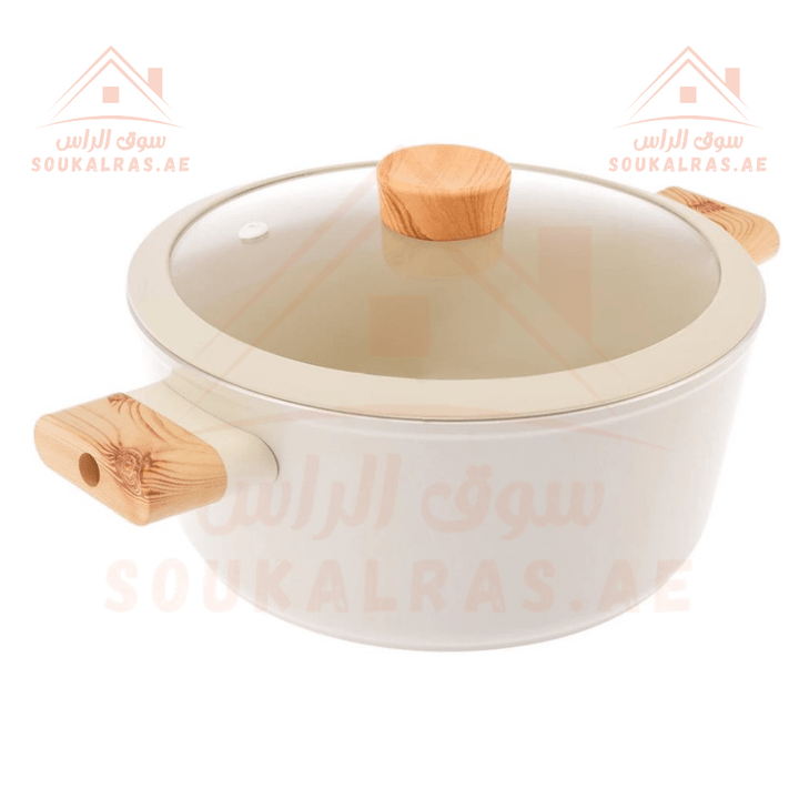 Luxury Crystal Pot 18cm | Elegant Cookware with Wooden Handle | Durable and Stylish | Made in Türkiye - Souk Al Ras