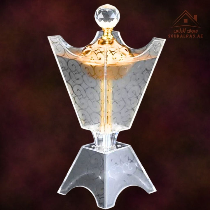 Luxury Engraved Crystal Bakhoor Burner | Gold & Silver | Premium Acrylic Oud & Incense Holder | Elegant Arabic Home Décor - Souk Al Ras