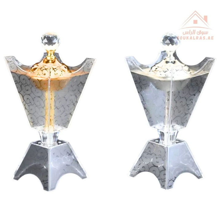 Luxury Engraved Crystal Bakhoor Burner | Gold & Silver | Premium Acrylic Oud & Incense Holder | Elegant Arabic Home Décor - Souk Al Ras