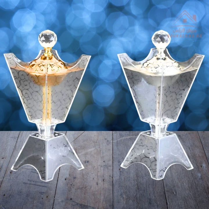 Luxury Engraved Crystal Bakhoor Burner | Gold & Silver | Premium Acrylic Oud & Incense Holder | Elegant Arabic Home Décor - Souk Al Ras