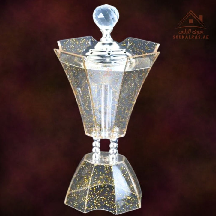 Luxury Glitter Crystal Bakhoor Burner | Gold & Silver | Sparkling Acrylic Incense Holder | Elegant Home & Majlis Décor - Souk Al Ras