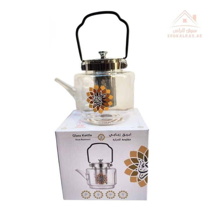 Luxury Heat - Resistant Glass Kettle | 1.2L Capacity | Perfect for brewing and serving - Souk Al Ras