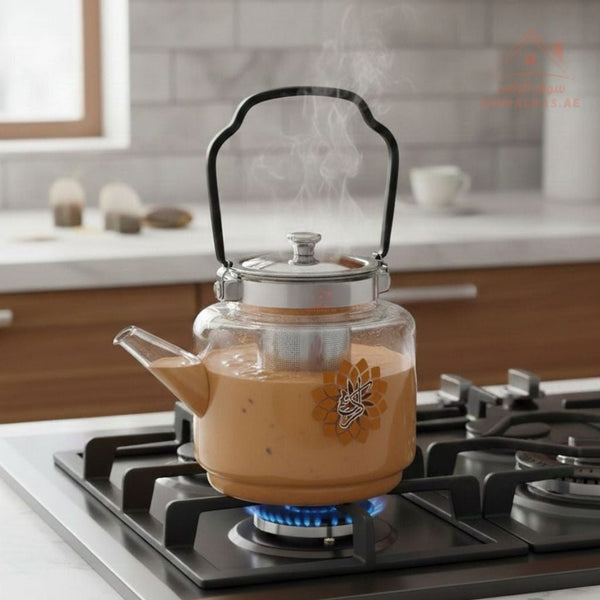 Luxury Heat - Resistant Glass Kettle | 1.2L Capacity | Perfect for brewing and serving - Souk Al Ras