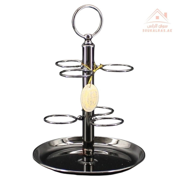 Luxury Metal Cup Stand | 3 Colors (Gold – Silver – Black) | Durable Base for Elegant Serving Perfect for serving coffee or tea cups. - Souk Al Ras