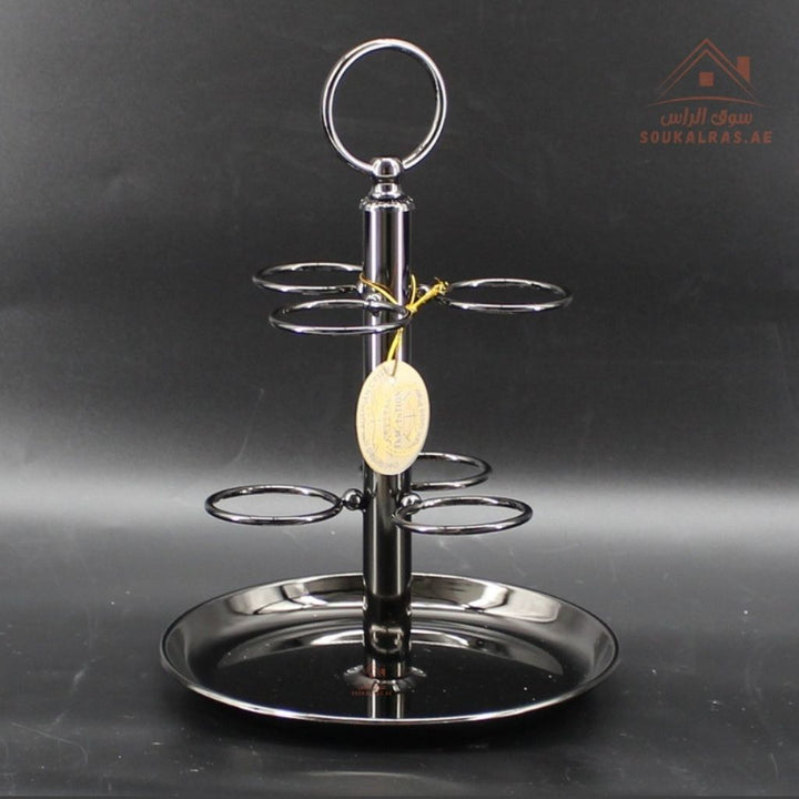 Luxury Metal Cup Stand | 3 Colors (Gold – Silver – Black) | Durable Base for Elegant Serving Perfect for serving coffee or tea cups. - Souk Al Ras
