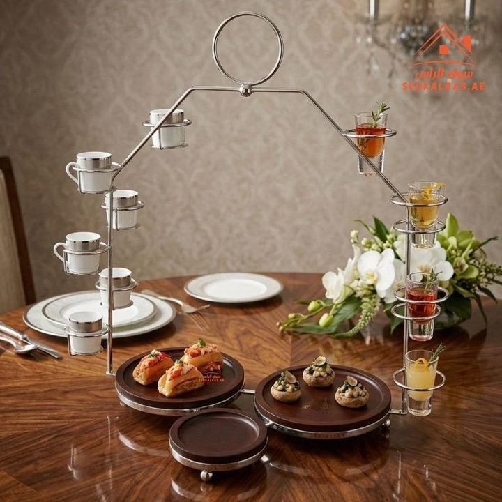 Luxury Silver Thermos & Coffee Cup Holder Stand – Ideal for Arabic Dal –  Souk Al Ras