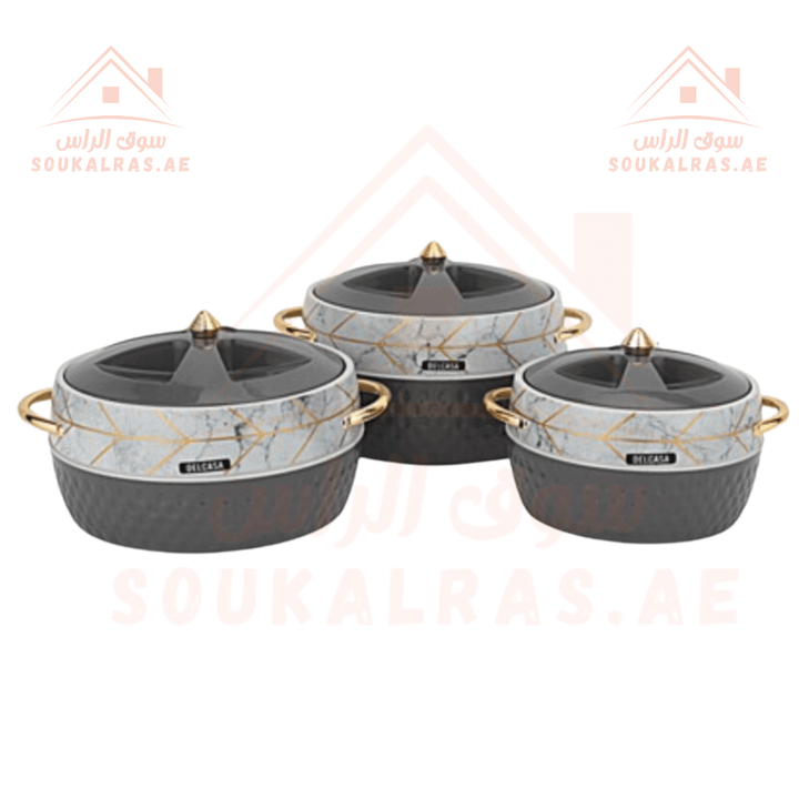 Majestics Thermal Insulated Casserole Hot Pot Food Warmer set of 3(1.3 - 2.25 - 2.95)L - Souk Al RasServeware