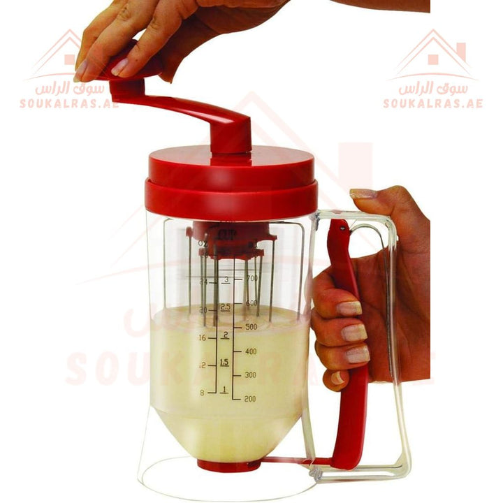 Manual Pancake Batter Dispenser & Mixer | Easy & Mess - Free Baking | Large Capacity - Souk Al Ras