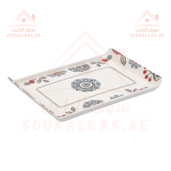 Melamine Boat Serving Tray With Wide Handles - Lightweight Tough Material 30.9X21.4X1.5 Cm - Souk Al RasServing Dishes Trays & Platters