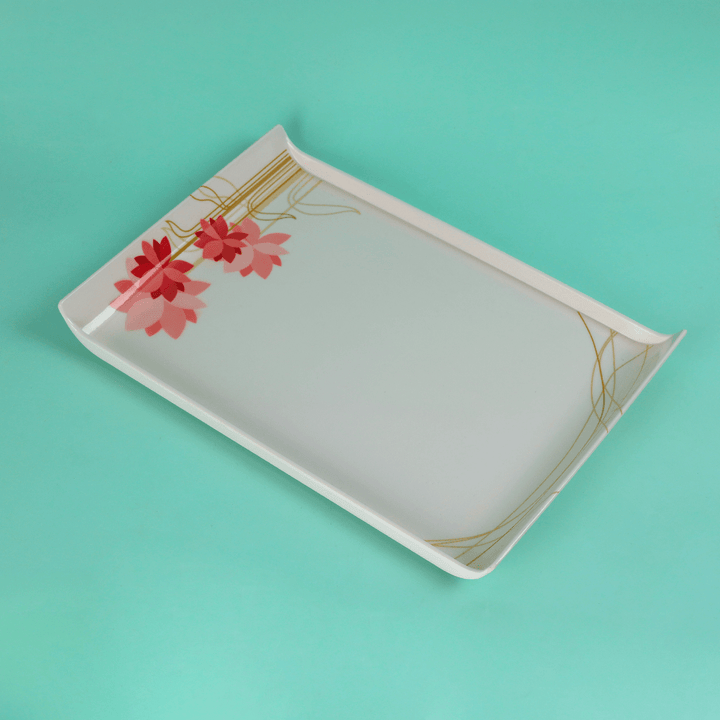 Melamine Boat Serving Tray With Wide Handles - Lightweight Tough Material 38.1X26.7X2.0 Cm - Souk Al RasServing Dishes Trays & Platters