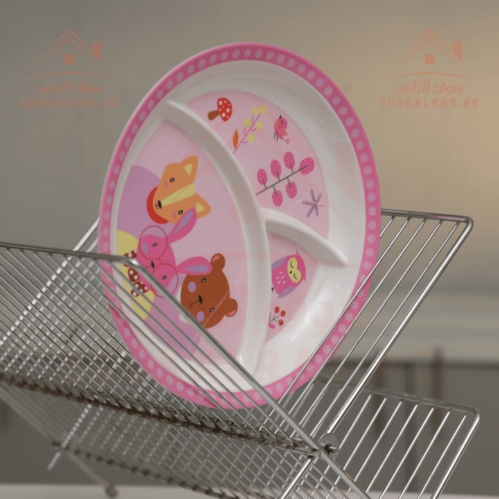 Melamine Ware 10" Baby Plate | 3 Section Cartoon Design Plate for Kids | Durable & Dishwasher Safe - Souk Al RasPlates & Bowels