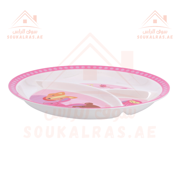 Melamine Ware 10" Baby Plate | 3 Section Cartoon Design Plate for Kids | Durable & Dishwasher Safe - Souk Al RasPlates & Bowels