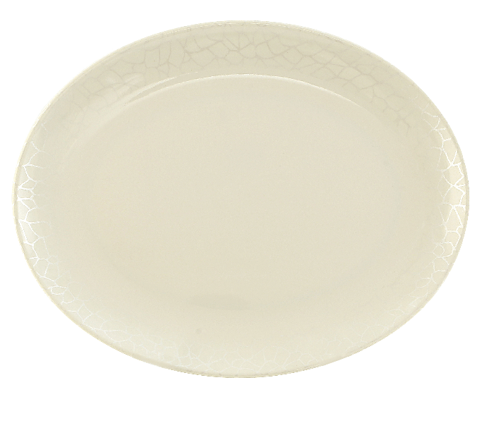 Melamine Ware Oval Plate - White Pearl 36cm - Souk Al RasDinnerware