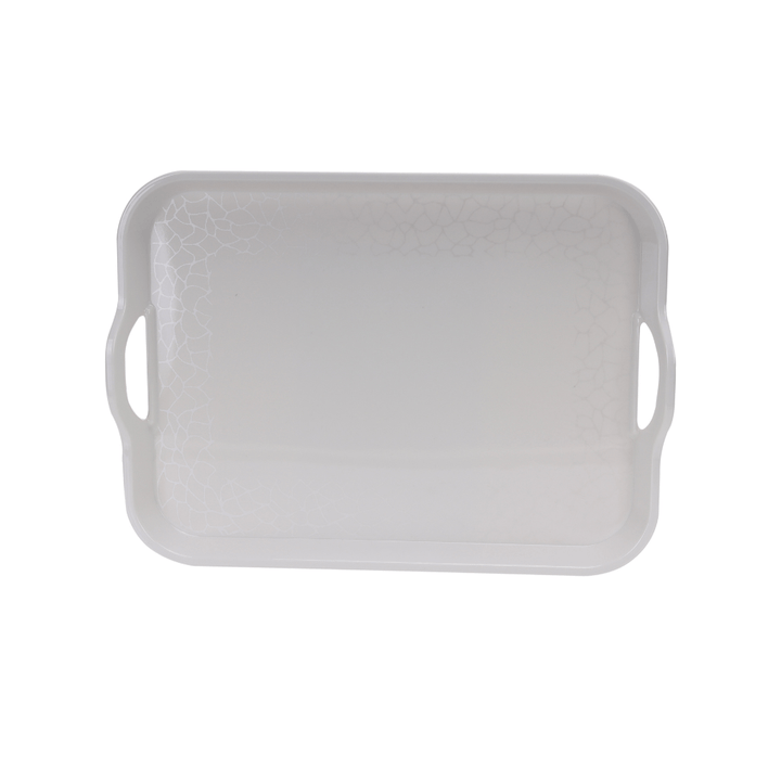 Melamine White Pearl Handle Tray 38CM - Souk Al RasServeware