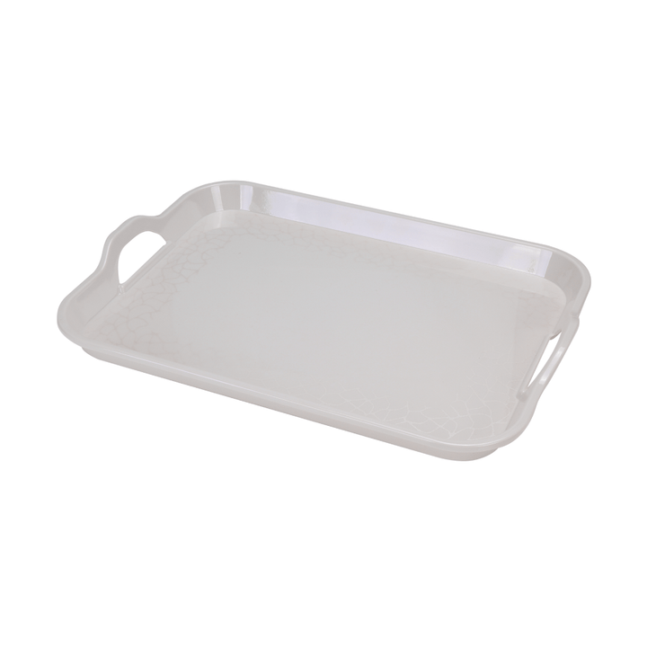 Melamine White Pearl Handle Tray 38CM - Souk Al RasServeware