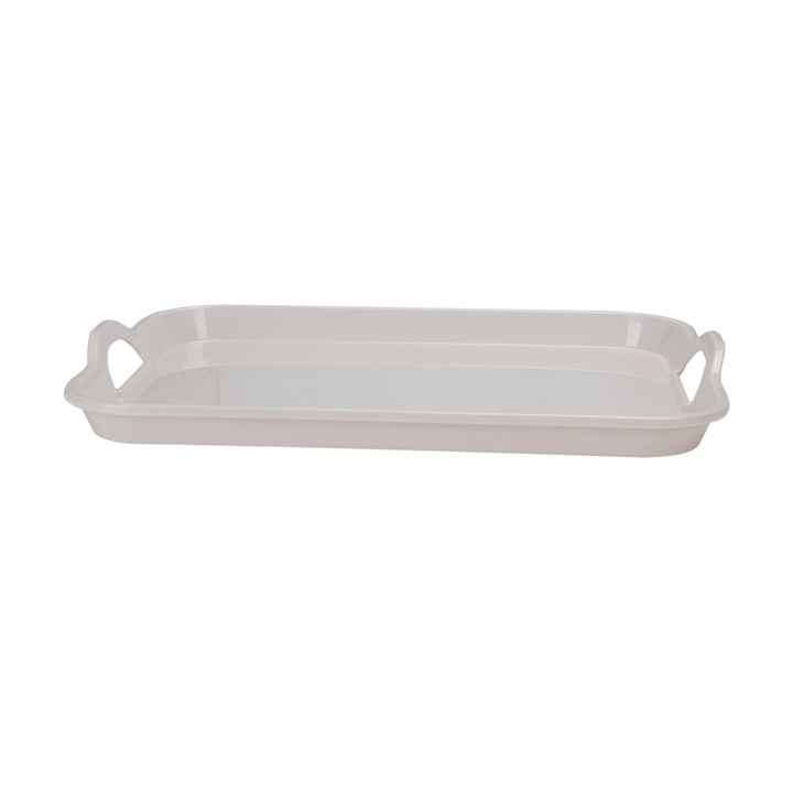 Melamine White Pearl Handle Tray 38CM - Souk Al RasServeware