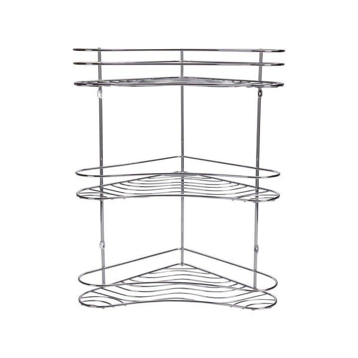 Metal 3 Layer Corner Rack - Silver - Souk Al RasHousehold