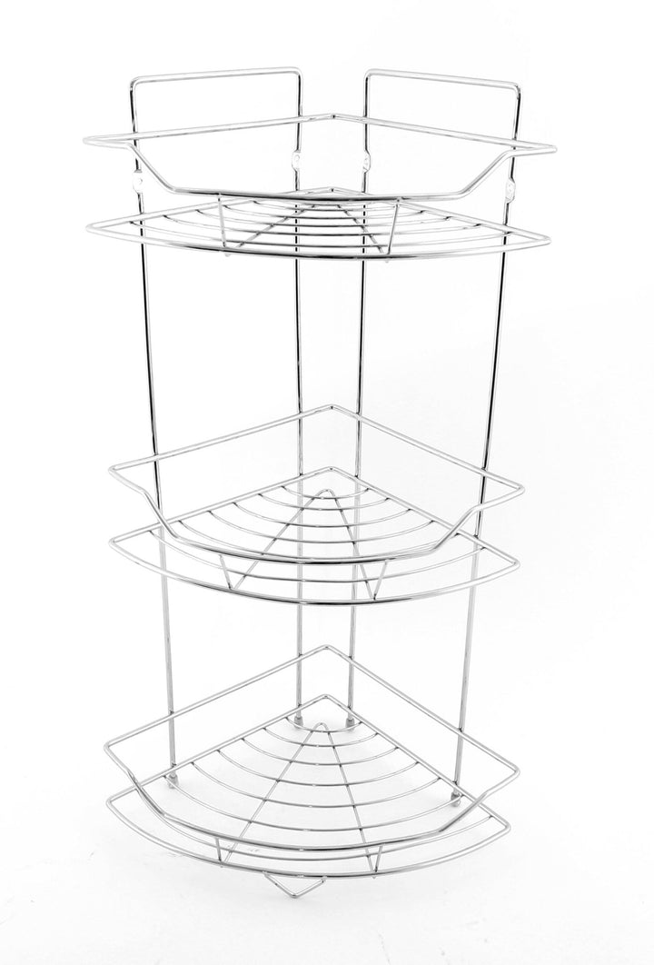 Metal 3 Layer Corner Rack - Silver - Souk Al RasHousehold