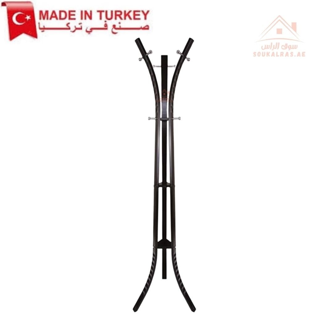 Metal Lobby Coat Hanger Stand – Black | Heavy-Duty Clothes & Hat Rack ...