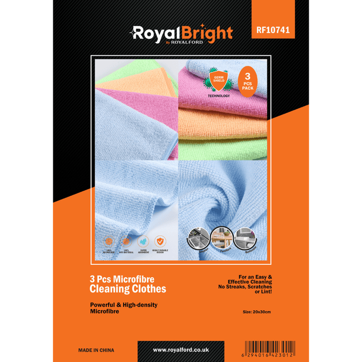 Microfiber Cloth Set, High - Quality Cleaning Cloths 3Pcs - Souk Al RasTable Linens