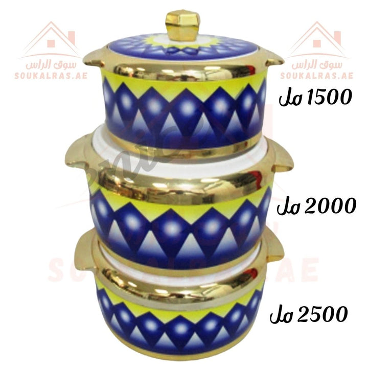 Modware Venice Jumbo Insulated Casserole Set – 6 - Pieces | 1500ml, 2000ml, 2500ml - Souk Al RasHot Pot & Casserole