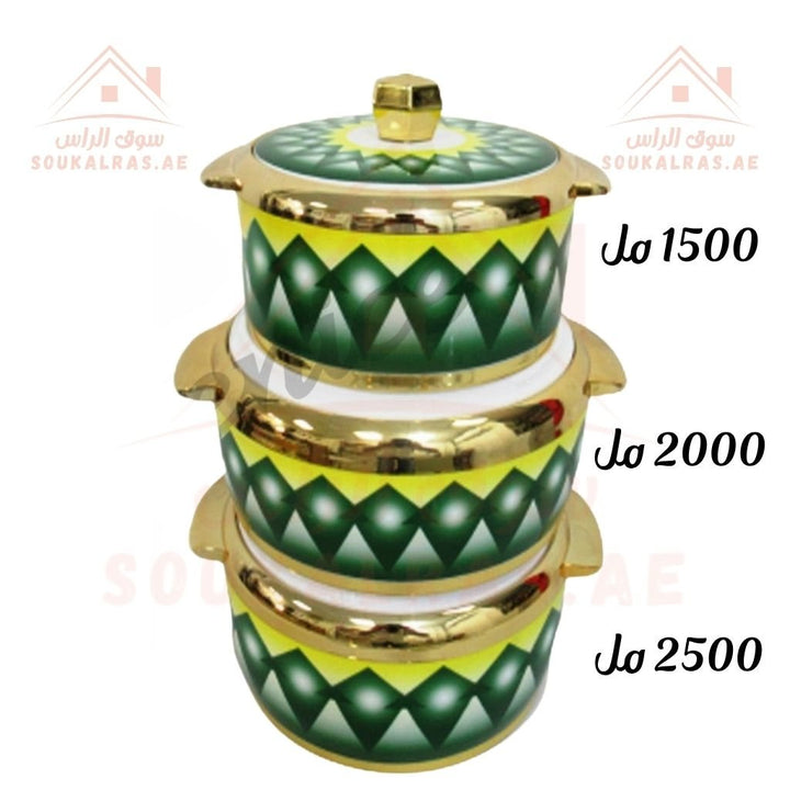 Modware Venice Jumbo Insulated Casserole Set – 6 - Pieces | 1500ml, 2000ml, 2500ml - Souk Al RasHot Pot & Casserole