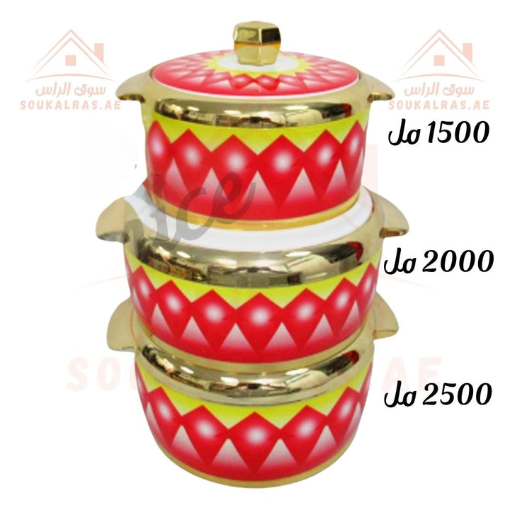 Modware Venice Jumbo Insulated Casserole Set – 6 - Pieces | 1500ml, 2000ml, 2500ml - Souk Al RasHot Pot & Casserole