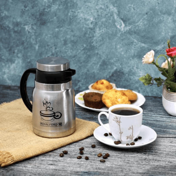 Montage 400ML Stainless Steel Coffee Pot - Silver and Black - Stainless Steel Flask - Souk Al RasVacuum Flasks and Thermos