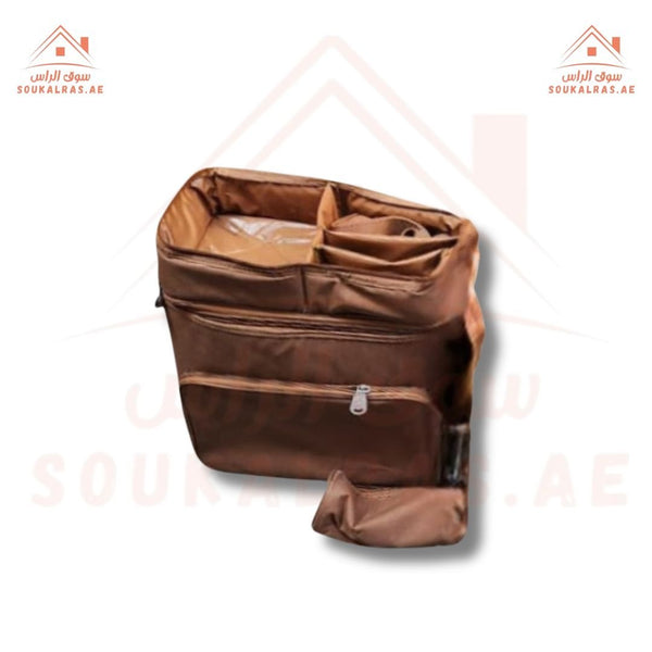 Multi - Compartment Organizer Bag | Durable Storage Tote with Pockets | Brown - Souk Al RasHousehold