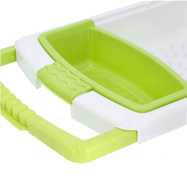 Multi - Functional Chopping Board with Container - PP Material - Storage Tray & Washing/Draining Basket - Adjustable Length - Souk Al RasKitchen Accessories