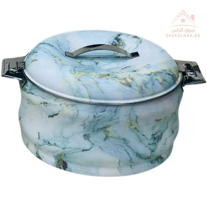 Najib Marble Pattern Hot Pot Set | Stainless Steel Double Wall Insulated Casserole | Elegant & Durable Design - Souk Al Ras