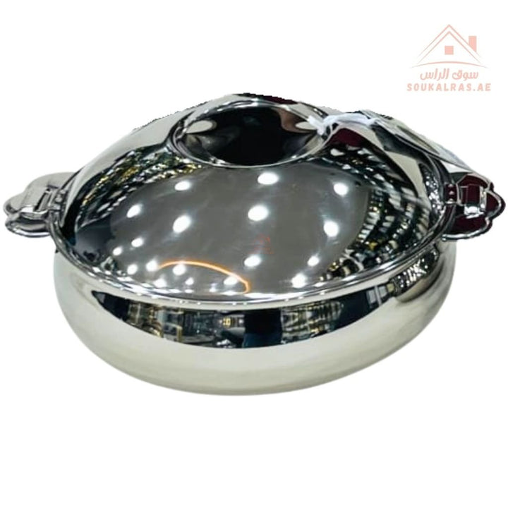 Najib Premium Stainless Steel Hot Pot Set | 4 - Piece Double Wall Insulated Casserole | Modern Embossed Lid Design | Keeps Food Warm for Hours - Souk Al Ras