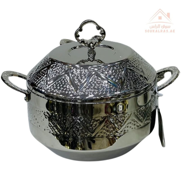 Najib Premium Stainless Steel Hot Pot Set | 4 - Piece Insulated Casserole Set | Elegant Embossed Design | Keeps Food Warm for Hours | Durable Rust - Resistant: Built for long - term use - Souk Al Ras