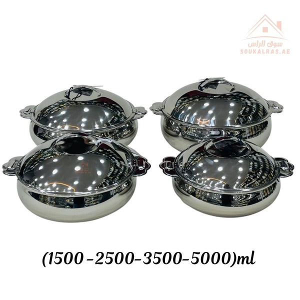 Najib Stainless Steel Hot Pot Set | Double Wall Insulated | Elegant Mirror Finish | Keeps Food Hot & Fresh - Souk Al Ras