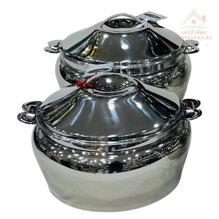 Najib Stainless Steel Hot Pot Set | Premium Mirror Finish | Double Wall Insulated | Keeps Food Hot for Hours - Souk Al Ras