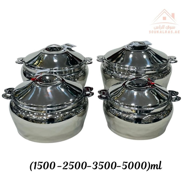 Najib Stainless Steel Hot Pot Set | Premium Mirror Finish | Double Wall Insulated | Keeps Food Hot for Hours - Souk Al Ras