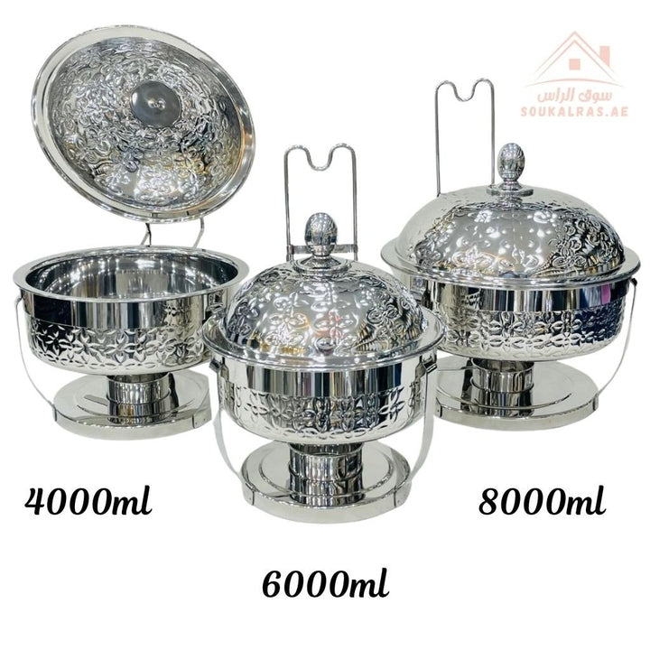 Najib Stainless Steel Insulated Food Warmer |Available in 4000ml – 6000ml – 8000ml| Luxury Buffet Hot Pot - Souk Al Ras