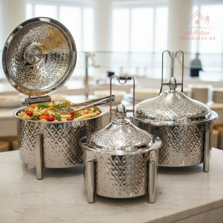 Najib Stainless Steel Insulated Food Warmer |Available in 4000ml – 6000ml – 8000ml| Luxury Buffet Hot Pot - Souk Al Ras
